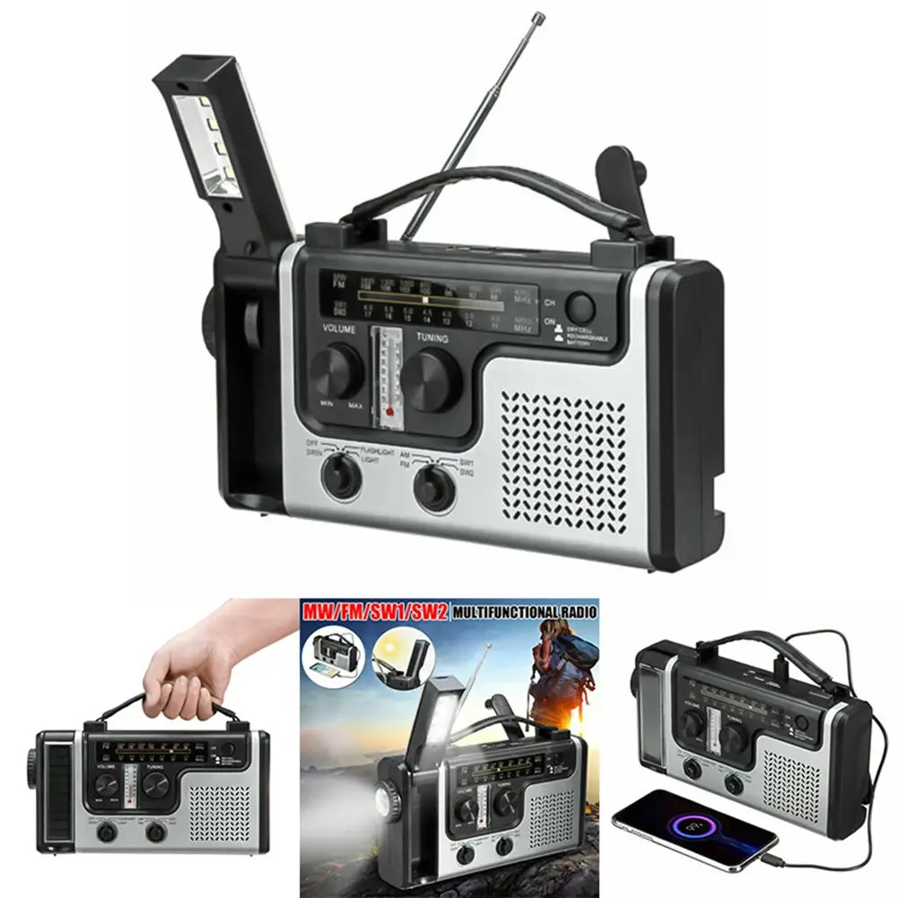 Multi-Function Emergency Hand Crank Solar Radio