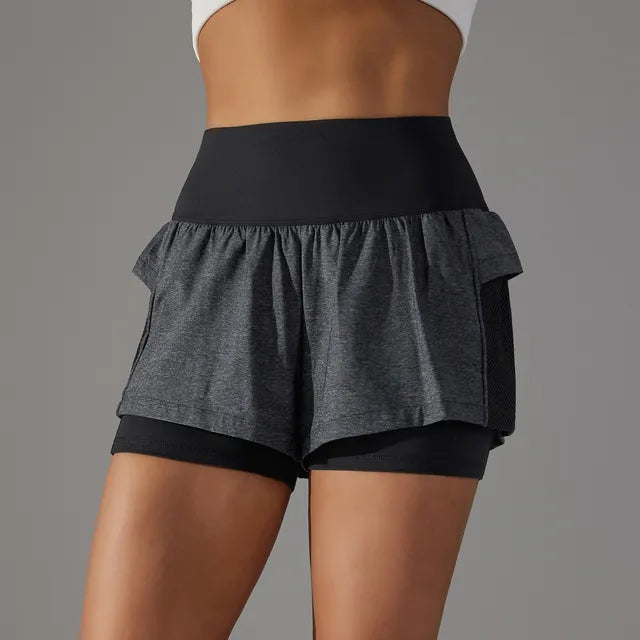 Women's Elastic Sports Shorts With Pockets